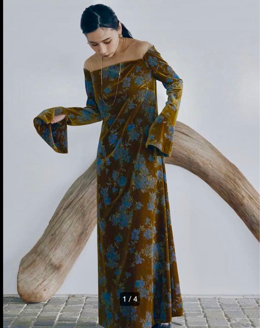 新品 Ameri FLOWER PRINT VELOUR DRESS - メルカリ