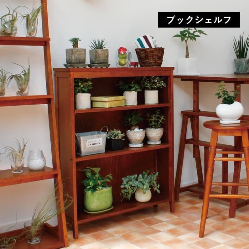 木製 3段ブックシェルフ hommage 本棚 ブラウン シェルフ hommage Book