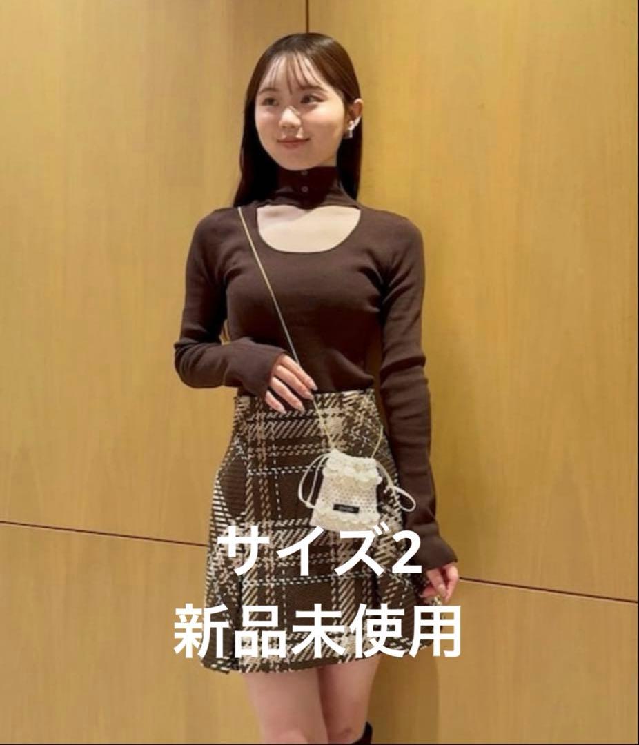 【サイズ2】SNIDEL Sustainableロービングチェックミニスカート新 SNIDEL（スナイデル） スカート Sustainableロービングチェックミニ