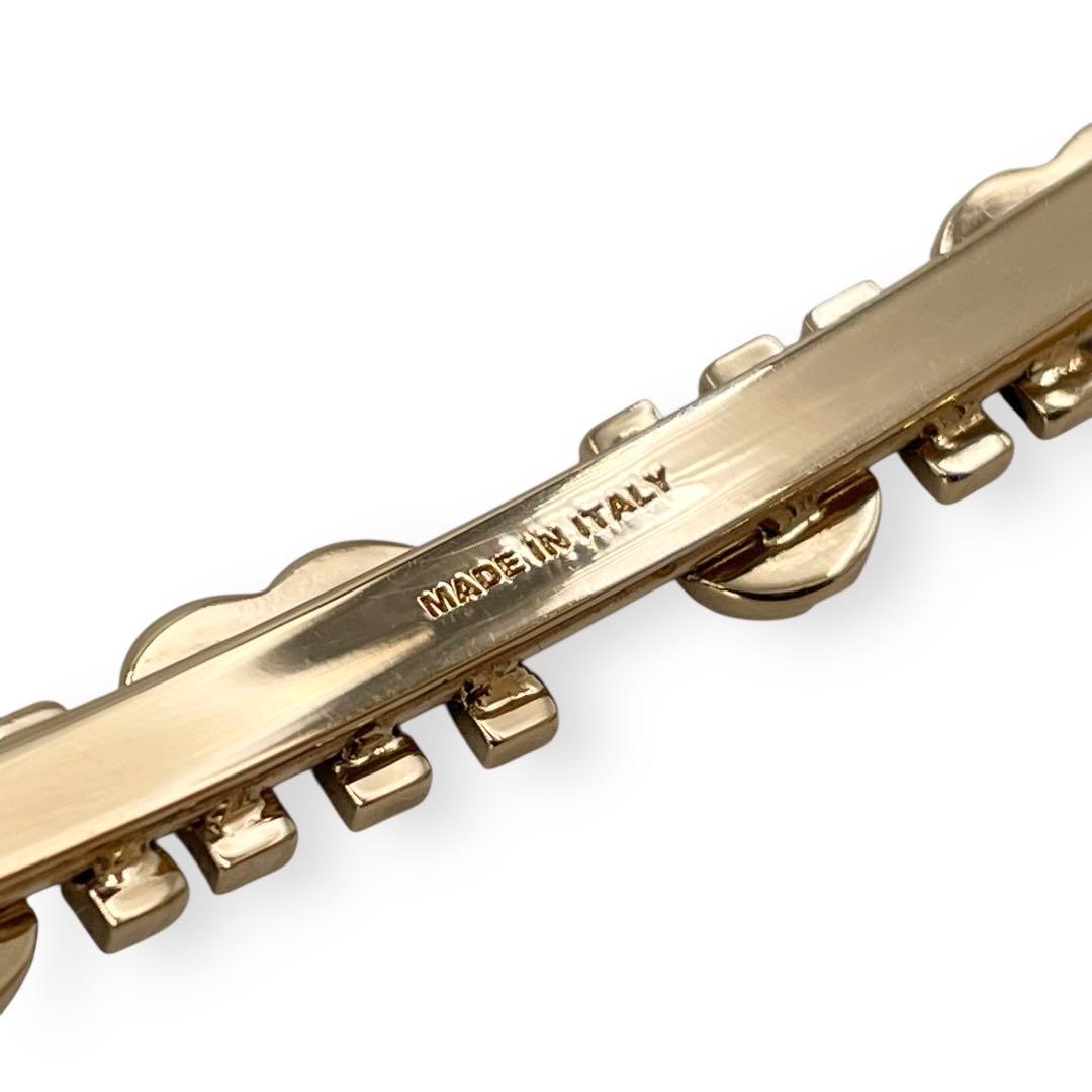 《超美品》MIUMIU ロゴ入り ヘアピン ヘアクリップ ゴールド金具 袋付き