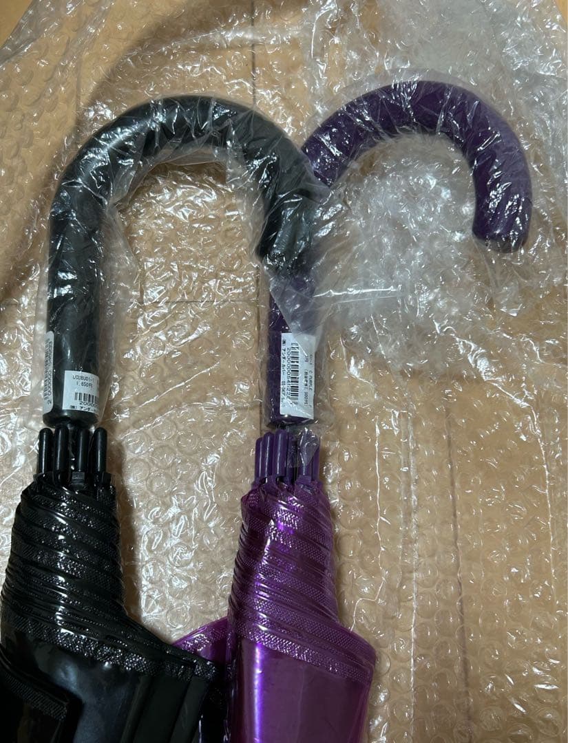 アンダーカバー ビニール傘 2本セット （ブラック、パープル）