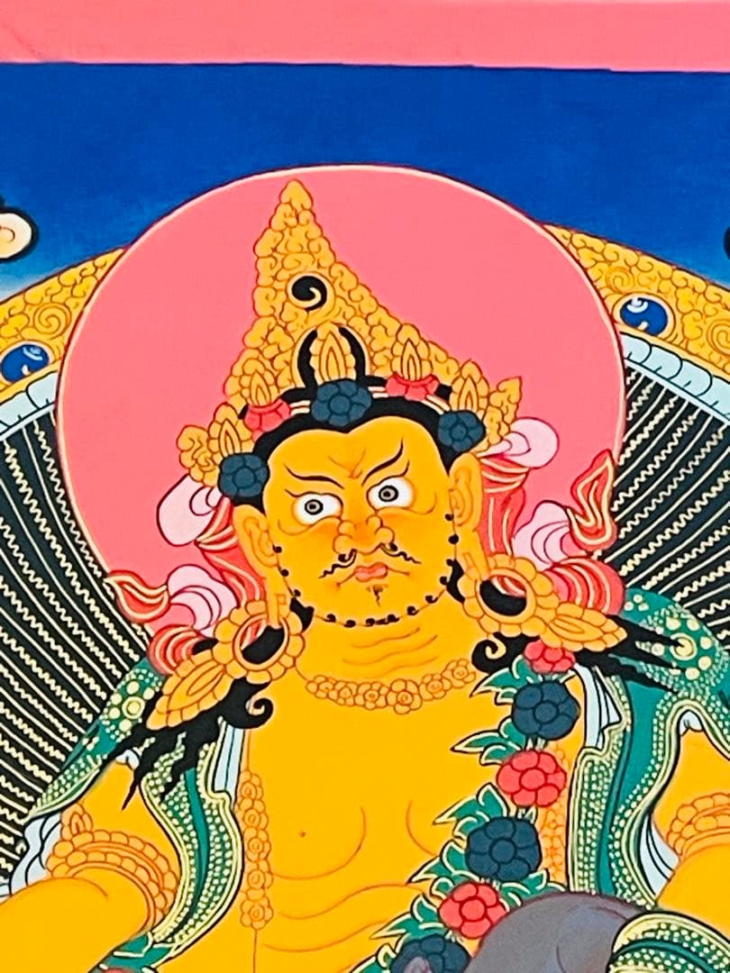 《手描き 肉筆画》宝蔵神 財宝神 シャンバラ クベラ 曼荼羅　Kubera 新品