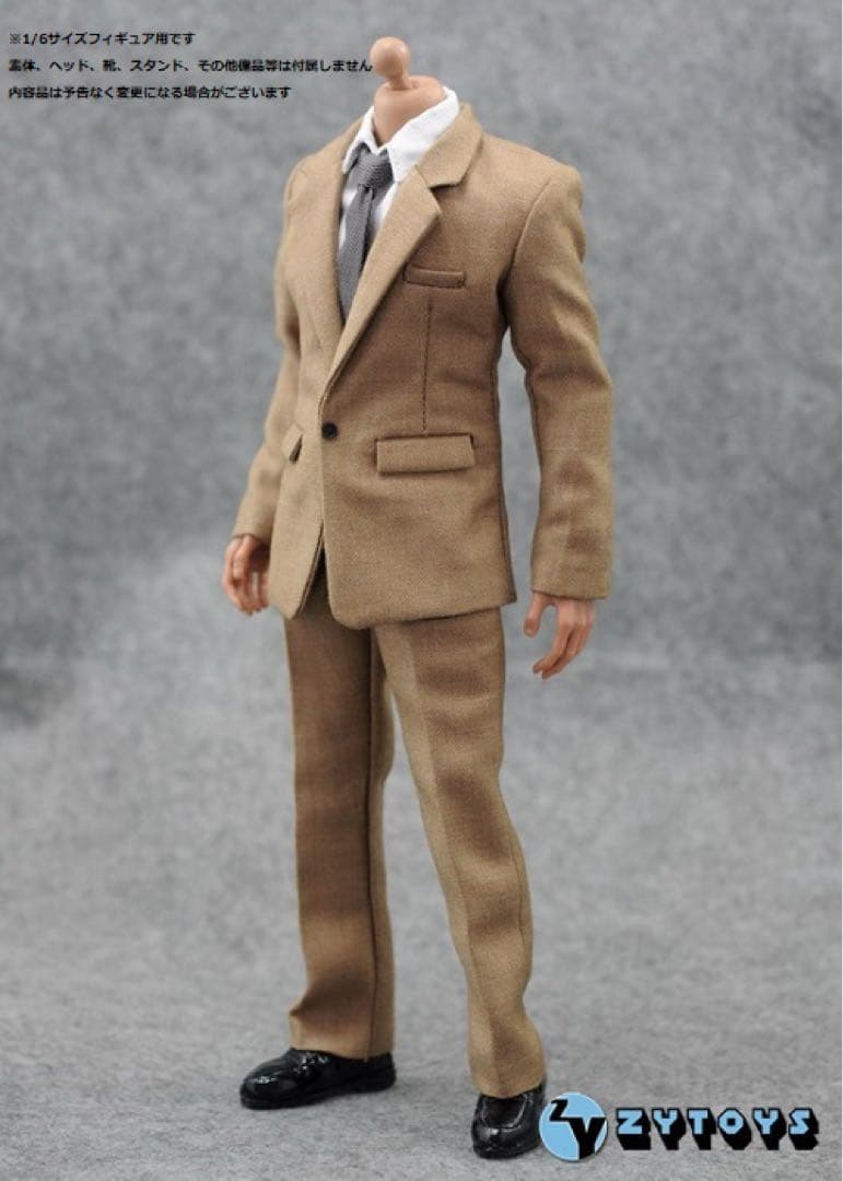 ZY-TOYS 1/6サイズフィギュア用衣装 男性用 スーツセット カーキ色 1/6 メンズ スーツセット（カーキ） *お取り寄せ - 1/6フィギュア通販