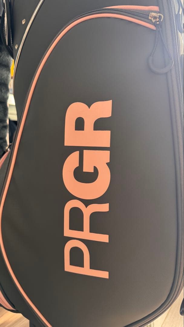PRGR キャディバッグ グレー/ピンク 9inch 2輪タイプ ヴィン
