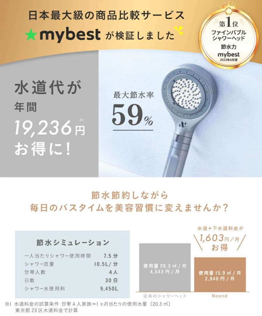 早い者勝ち!【Noend オーガニックファインバブル シャワーヘッド】