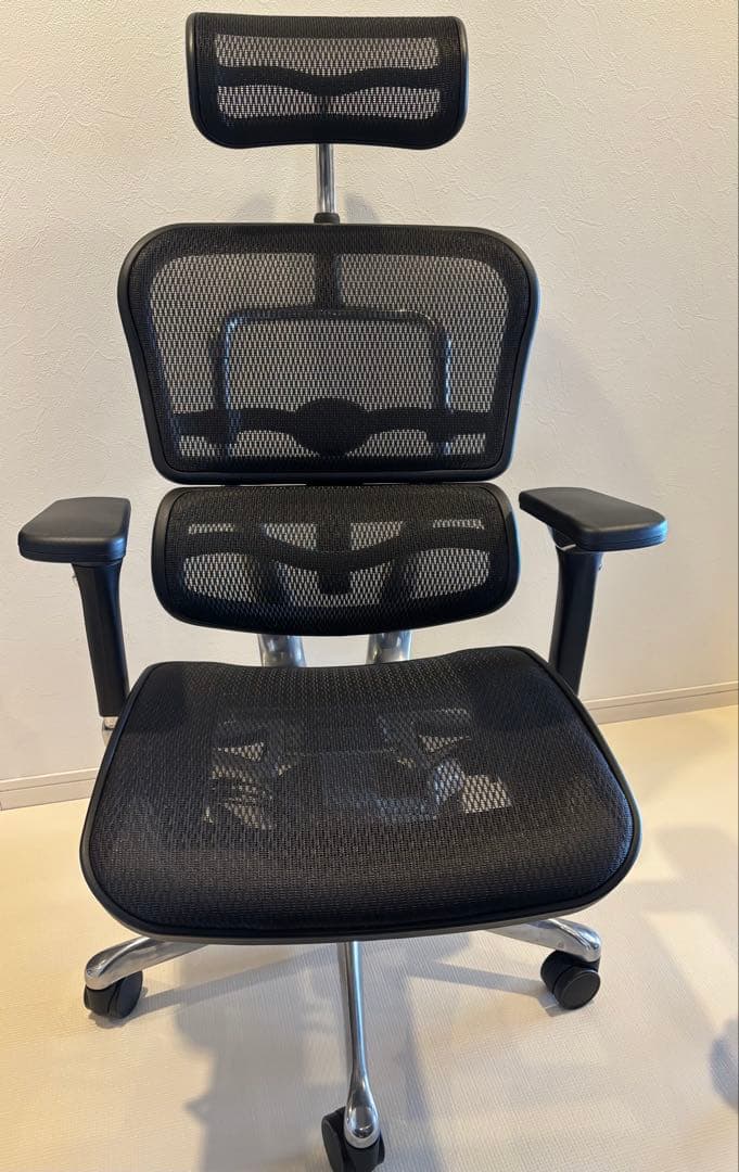 美品　エルゴヒューマン プロ ブラック ハイタイプ エラストメリックメッシュ Ergohumanエルゴヒューマンプロハイタイプ/エラストメリックメッシュ