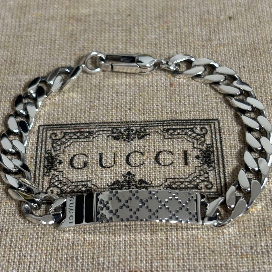 GUCCI 新品同様品 ディアマンテプレートブレスレット 極美品 925
