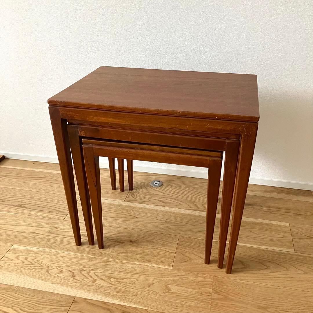 美品】70B イギリス ヴィンテージ チーク ネストテーブル 家具