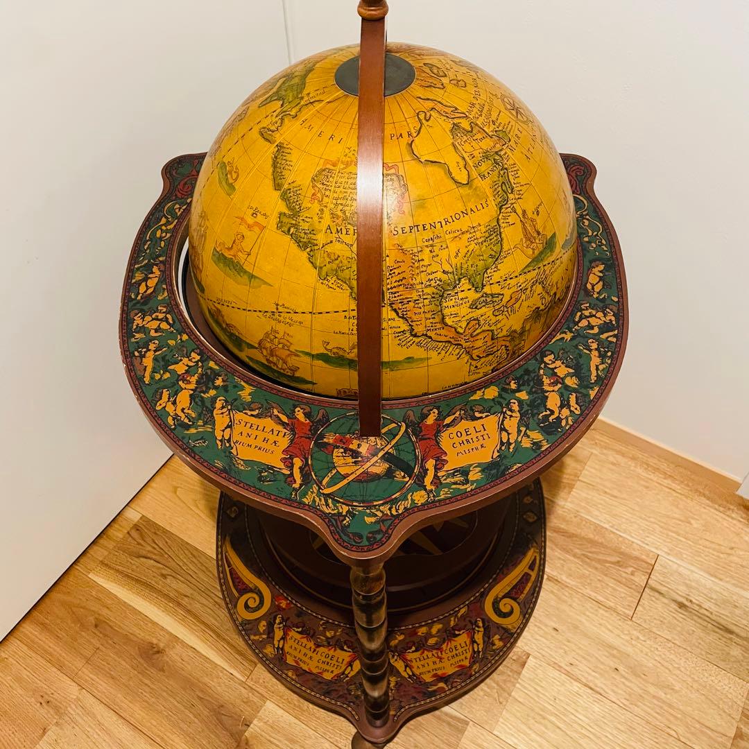 希少】イタリア製 地球儀 ワインラック キャスター付 アンティーク