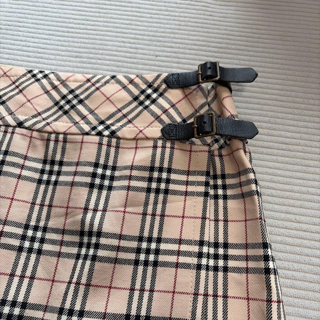 J033【極美品】バーバリーブルーレーベル ラップスカート 総柄 ノバ