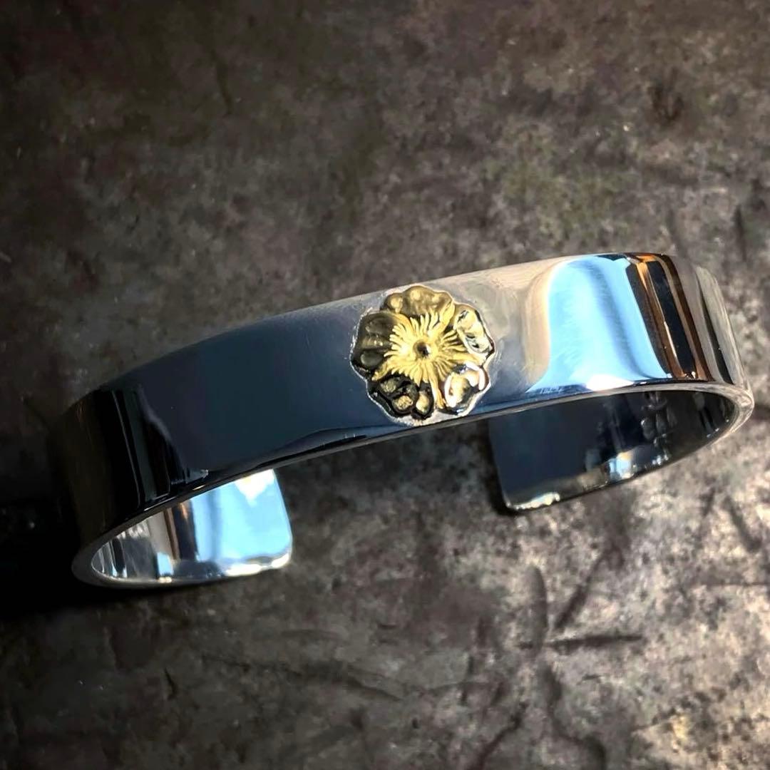 silver as art k18 18金 フラワー バングル　ゴローズ 楽天市場】goro's(ゴローズ) オールド物 トリプルフラワー平打ち