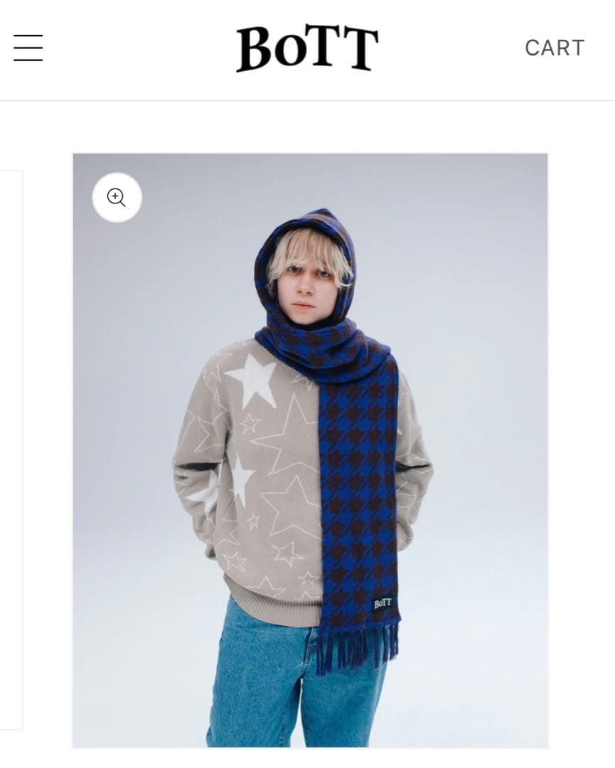 BOTT】24aw 未開封HOUNDSTOOTH HOODED SCARF - メルカリ