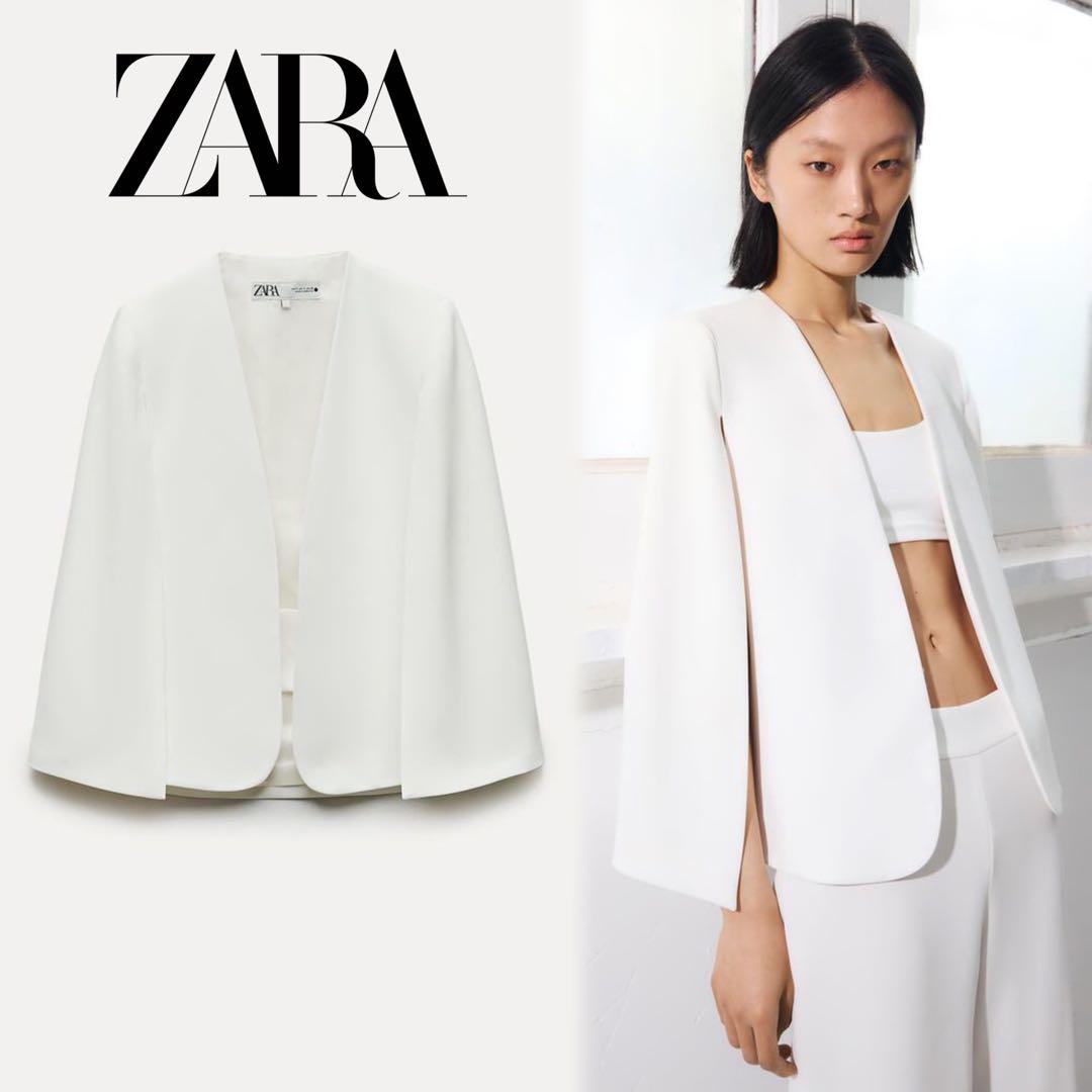 ZARA ZW COLLECTION ケープ ジャケット ホワイト M スリット - メルカリ
