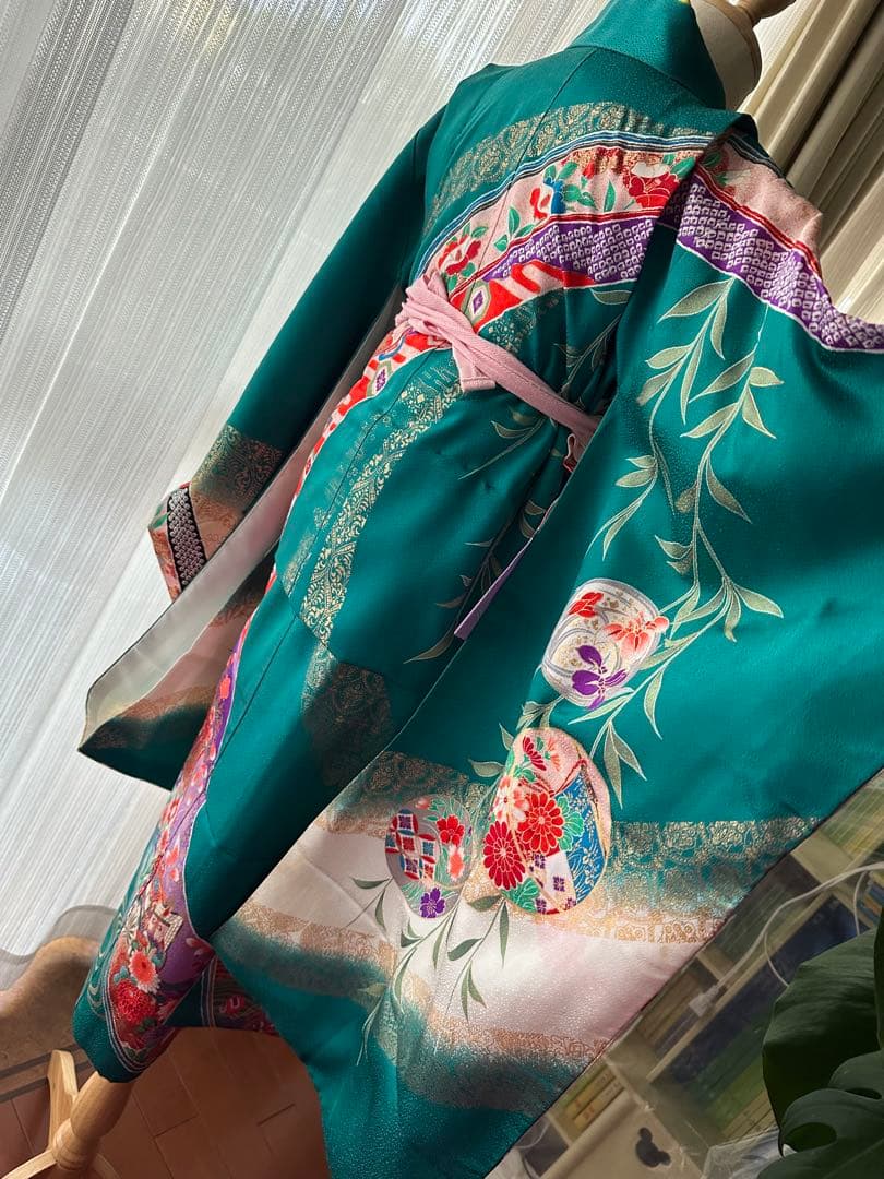 プーさん様専用7歳用七五三フルセット ピーコックグリーン 5点セット