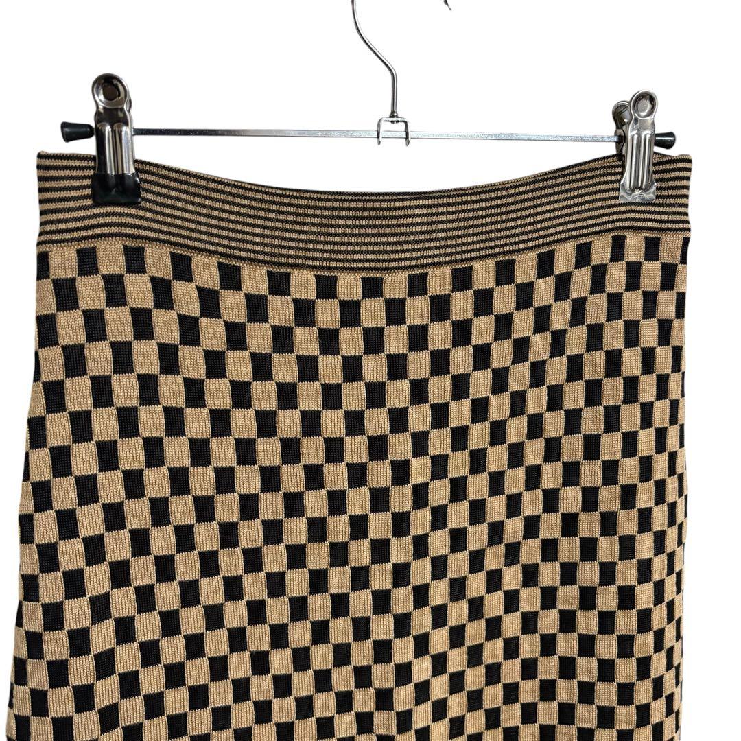 極美品】FENDI フェンディ ニット スカート J40 ブロックペカン柄