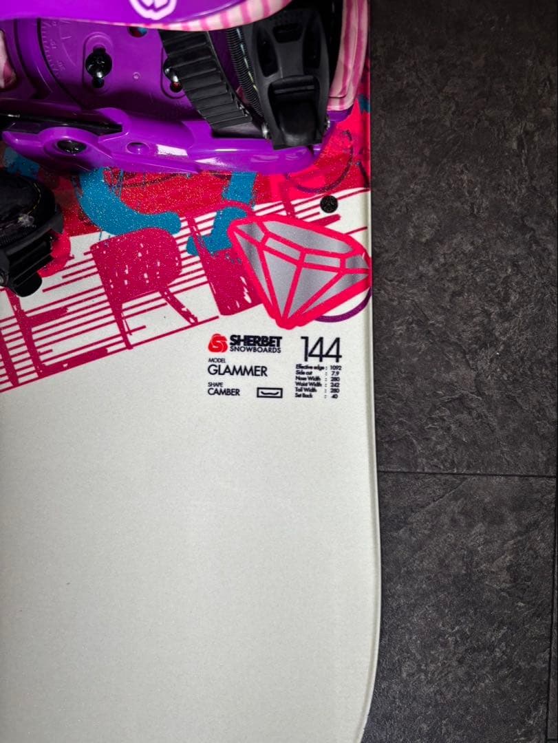SHERBET GLAMMER 144 スノーボードとバッグ ウィンタースポーツ