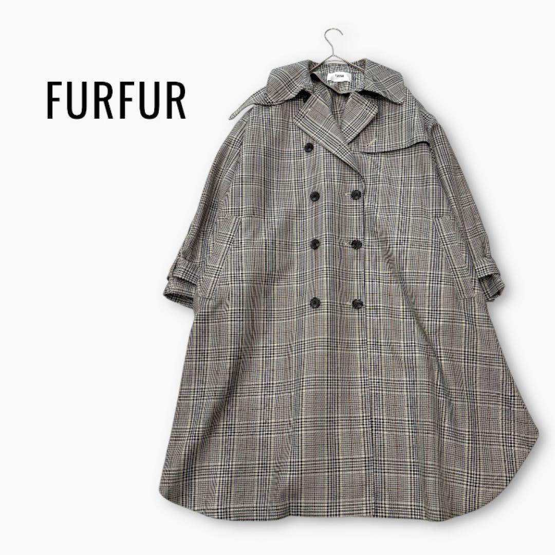 furfur ファーファー オーバーサイズトレンチコート　　　チェック柄 フリー FURFUR（ファーファー）の「【ドラマ着用】オーバーサイズトレンチ