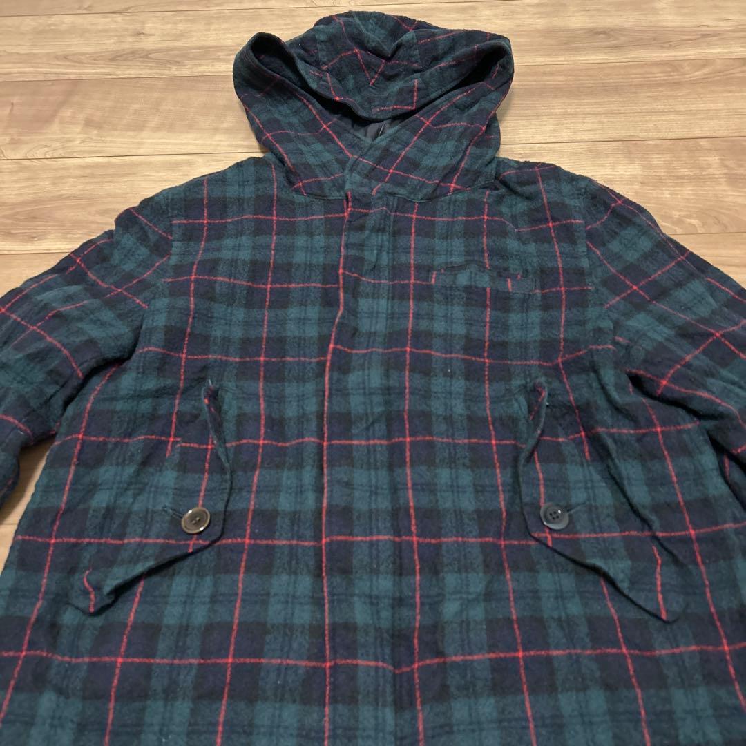 UNDERCOVER 14AW チェック柄縮絨モッズコート アンダーカバー｜