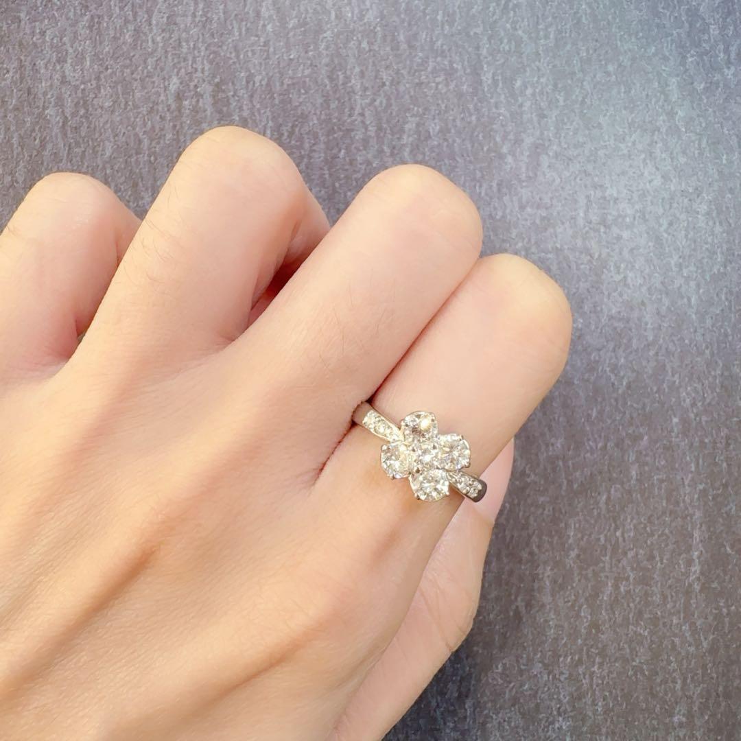 【M】PT900 ダイヤモンド 1.026ct リング フラワーモチーフ