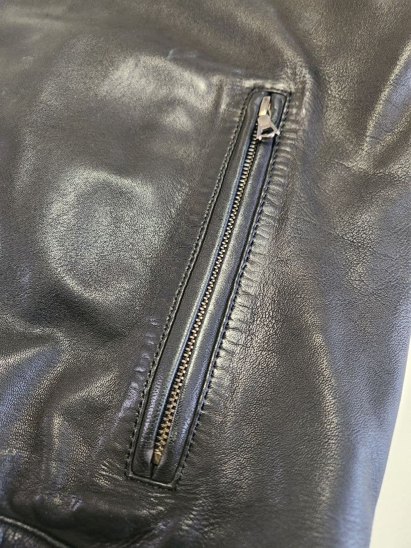 トゥモローランド BLUE WORK ラムレザー シングル ライダース 黒 M