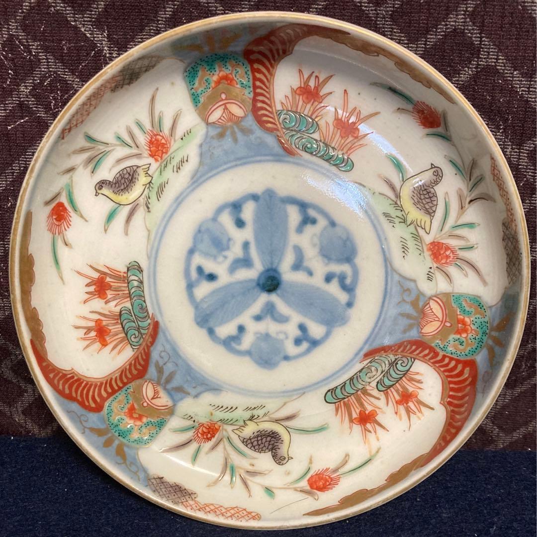 伊万里 丸にミツ柏鶉紋皿一対 山之内家 - メルカリ