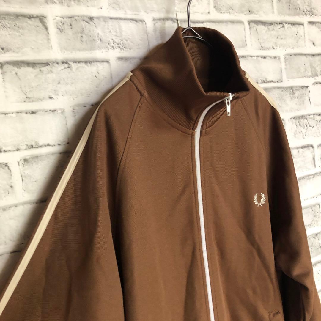 ブラウン⭐️Fred Perry トラックジャケット S 刺繍月桂樹オダギリ