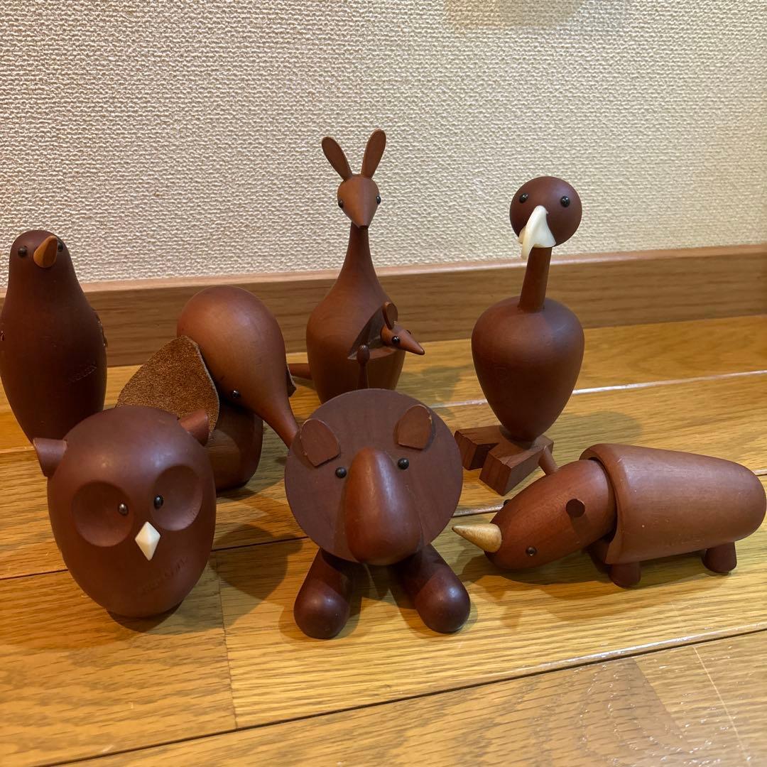 希少】ベルメゾン昭和レトロ 千趣会 ロイヤルペット 動物 木製玩具