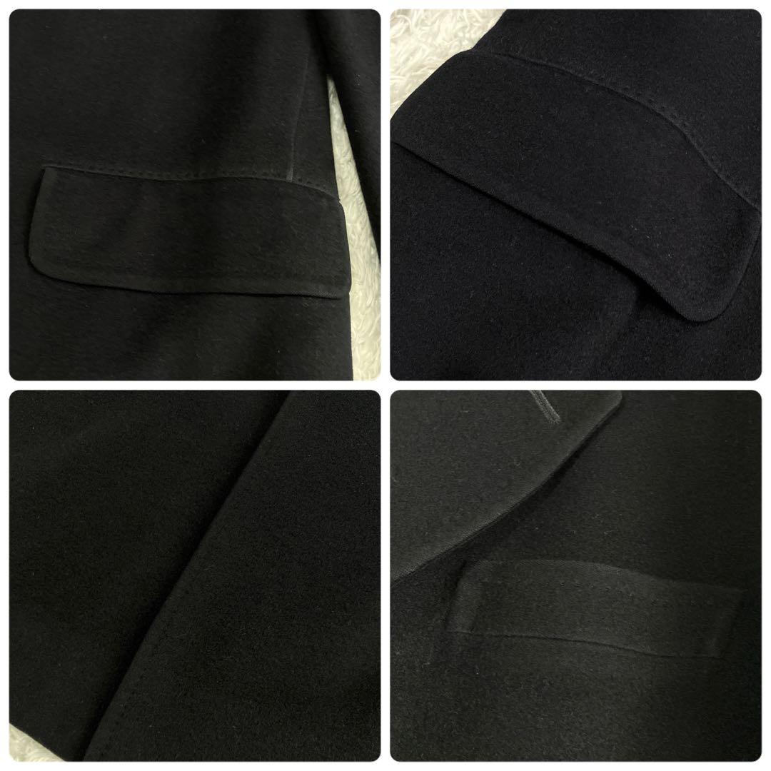 カシミヤ混✨バーバリーズ チェスターコート ロング ロング 比翼 濃紺