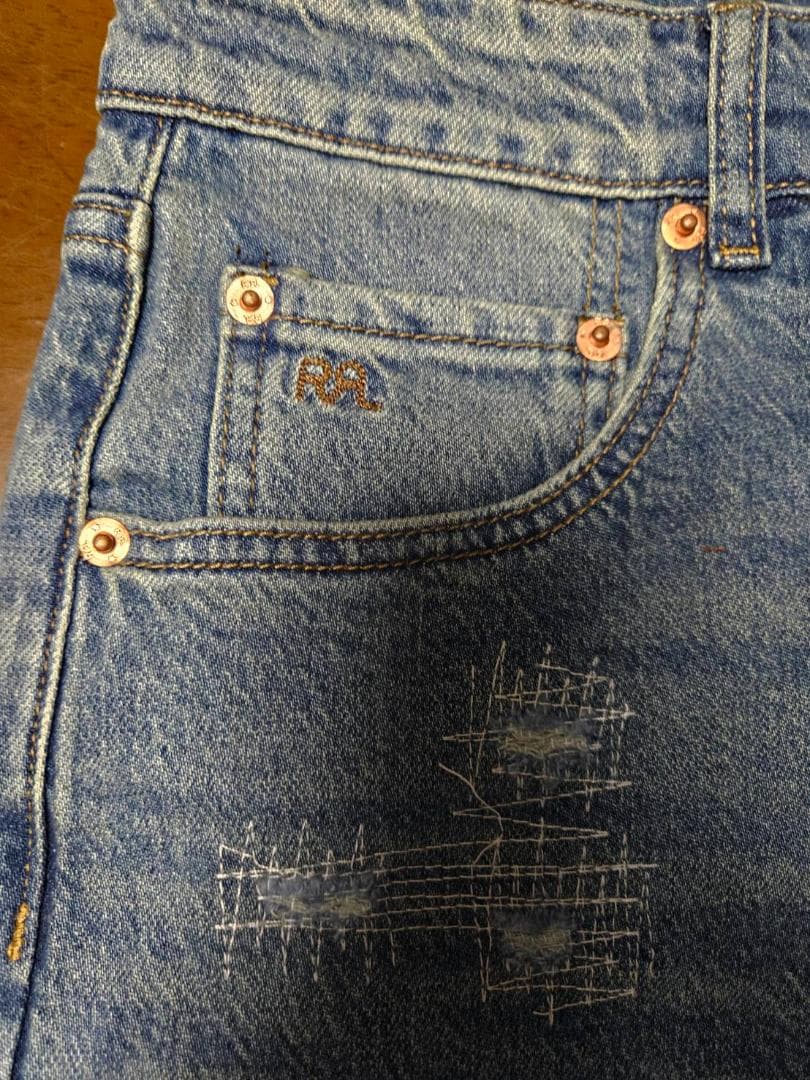 新品未使用】DOUBLE RRLダメージ加工デニムパンツ（34） - メルカリ