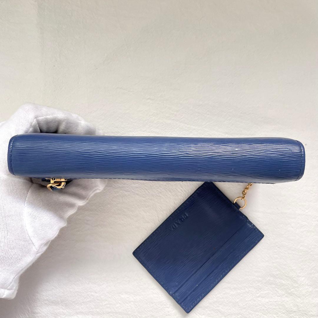 PRADA プラダ ヴィッテロ レザー フラップ 長財布 美品 1221-⑦
