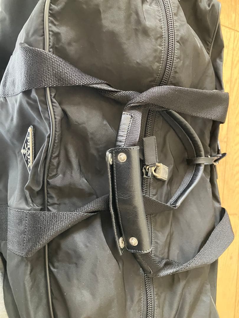 難あり 美品 PRADA ブラック ボストンバッグ V70