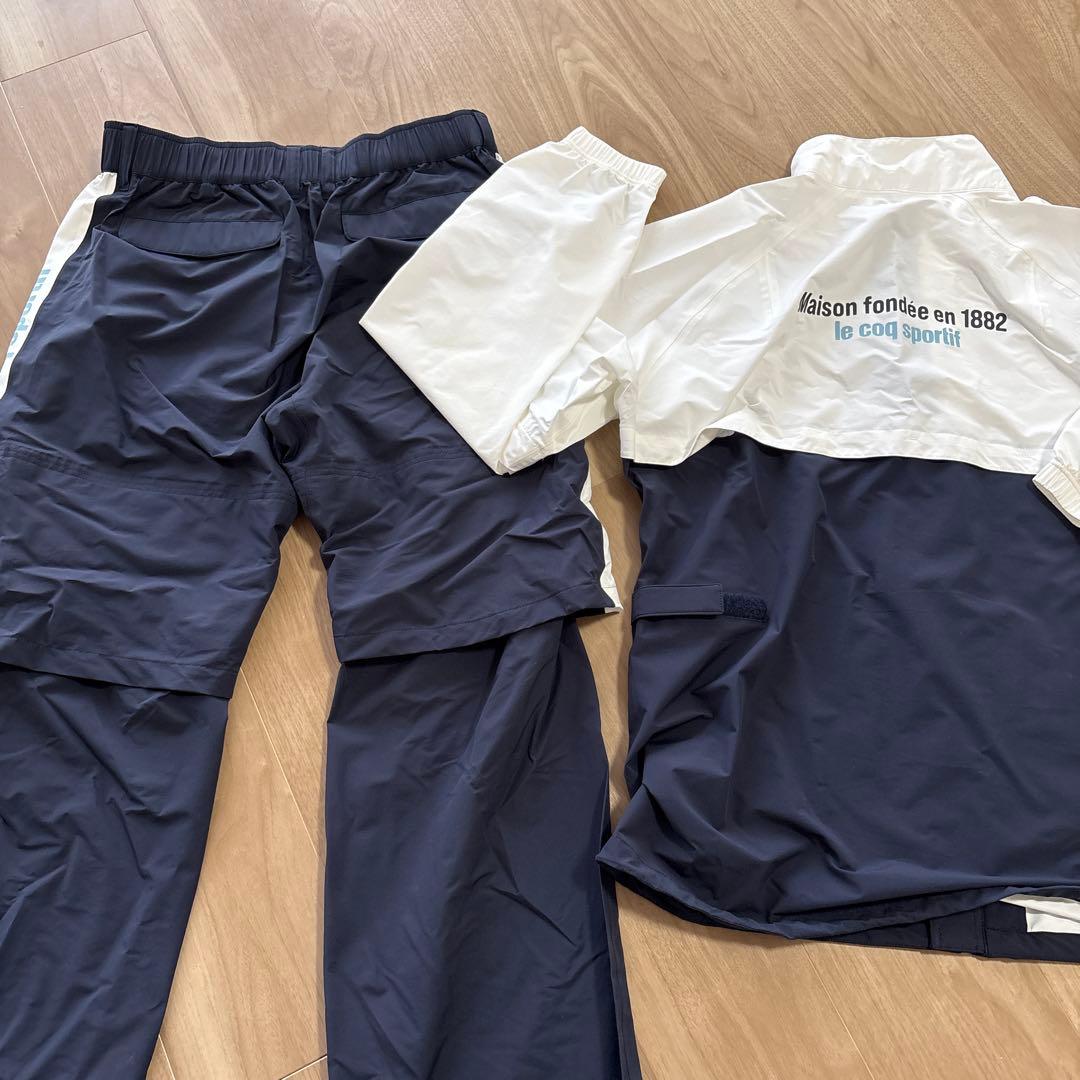 美品！lecoq sportifレディース レインウェア ネイビー/ホワイト　L 美品！lecoq sportifレディース レインウェア ネイビー/ホワイト L le