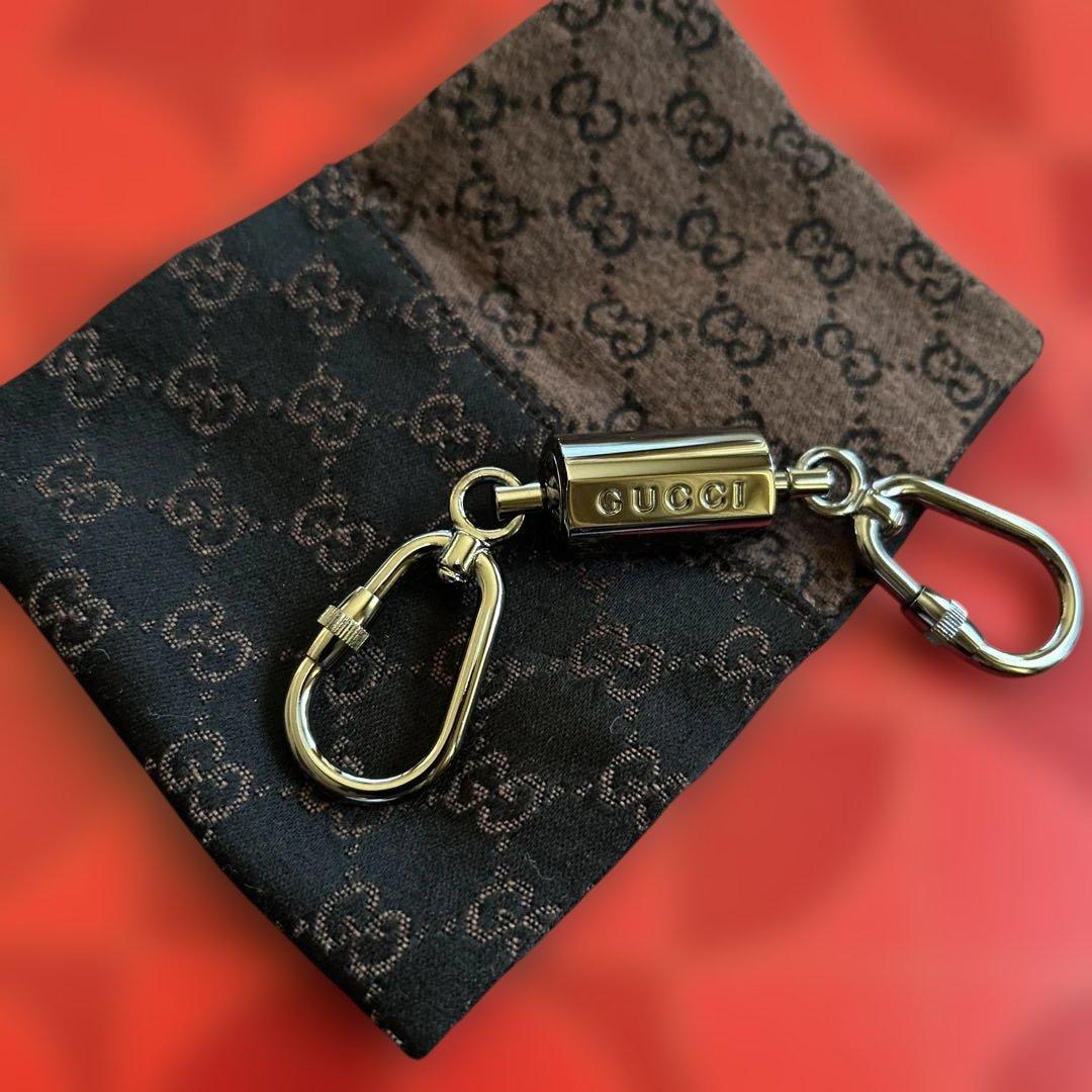 GUCCI GGパターン カラビナ付きキーホルダー美品