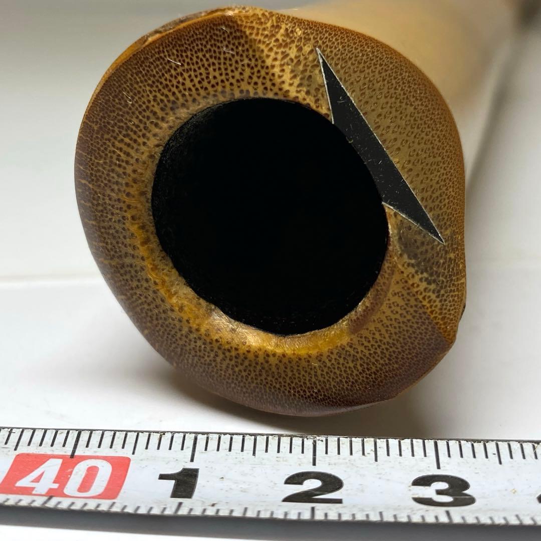 竹風在銘 銀三線 尺八 約60.5cm 東N7-1025①