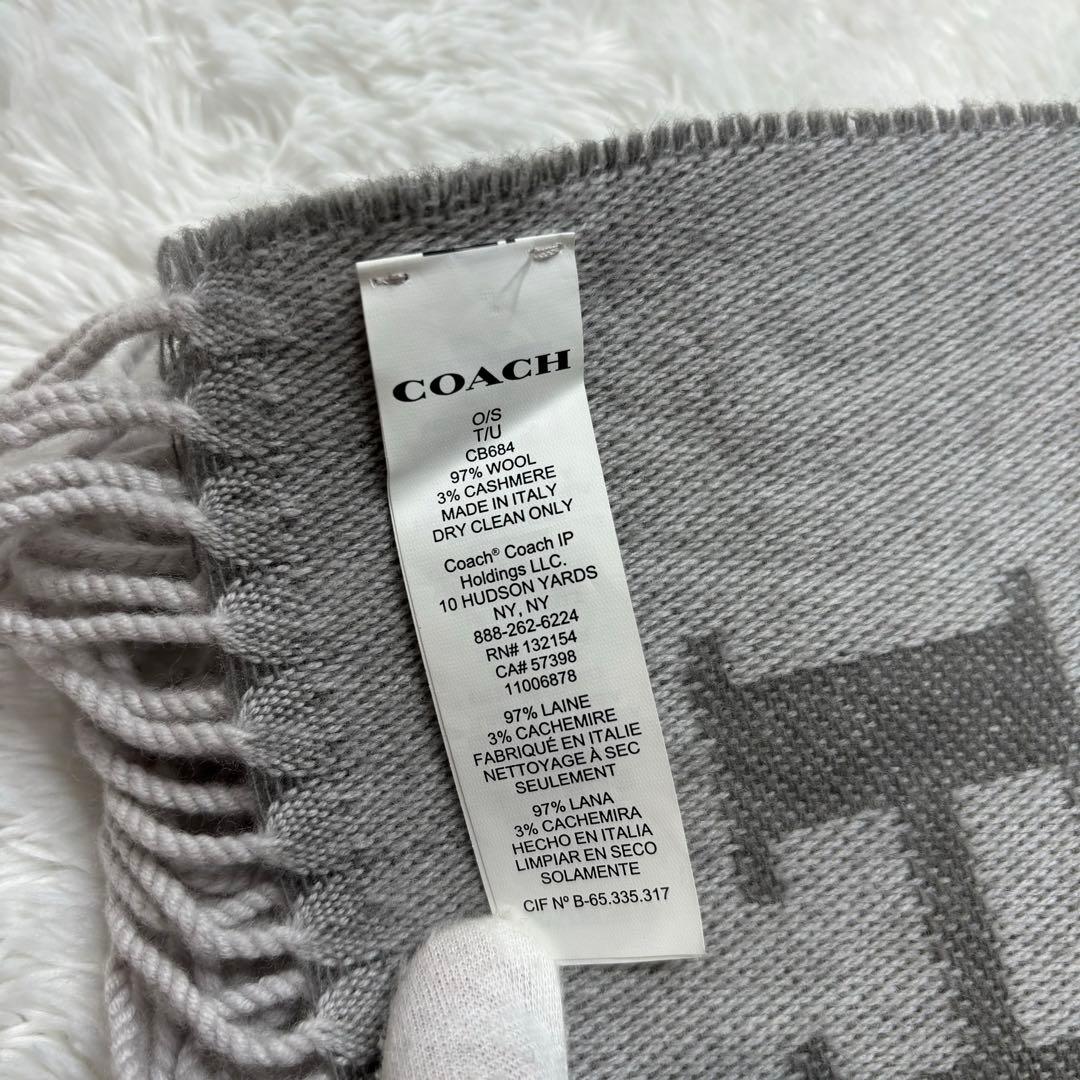 未使用に近い✨COACH コーチ シグネチャー ウール カシミヤ ストール