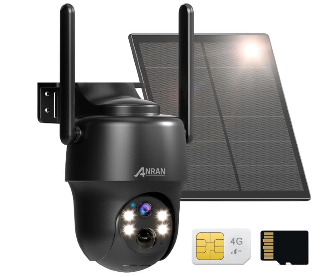 ANRAN 防犯カメラ 屋外 ソーラー 4Gカメラ Amazon.co.jp: 【2025超化版500万画素・ソーラーパネル付き・完全無線