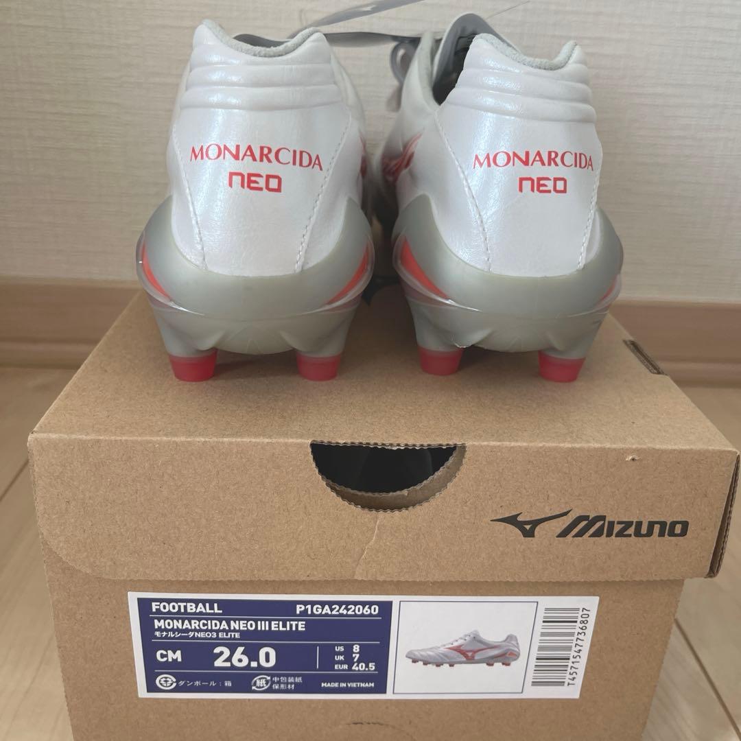 新品 Mizuno MONARCIDA NEO3 ELITE 26.0cm 白赤