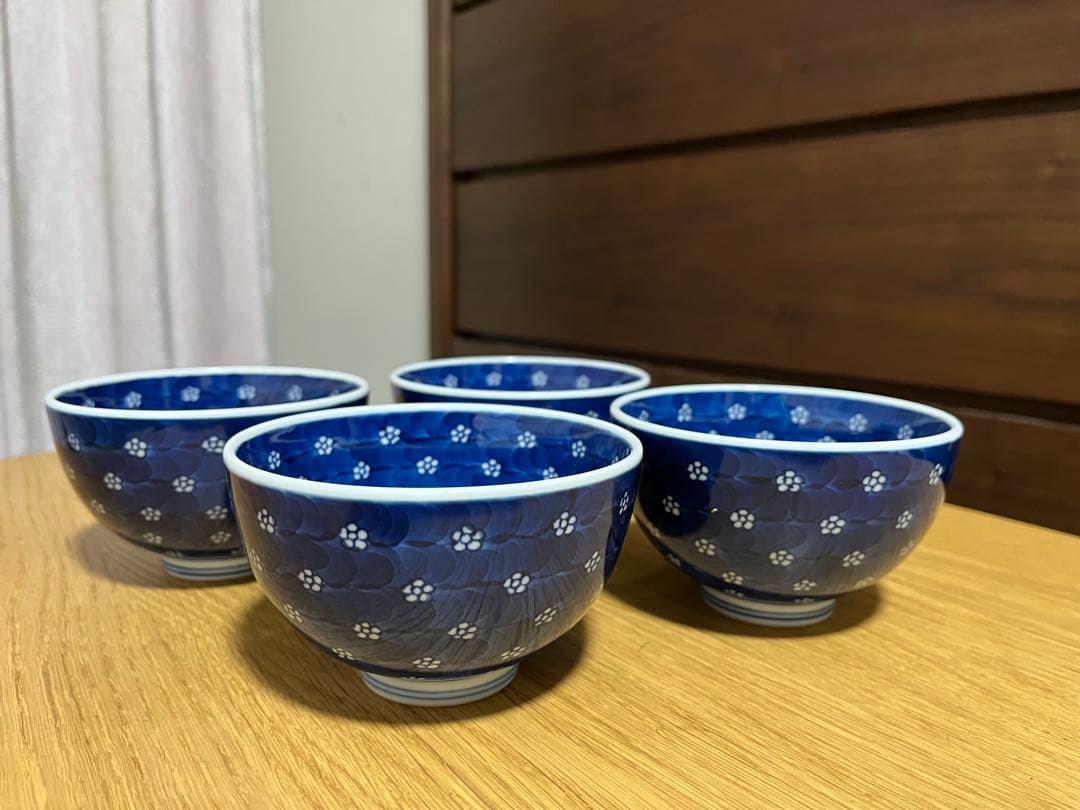 源右衛門 飯碗 4個セット 源右衛門窯 染錦石竹花文 飯碗 器 食器 ご飯茶碗 おちゃわん