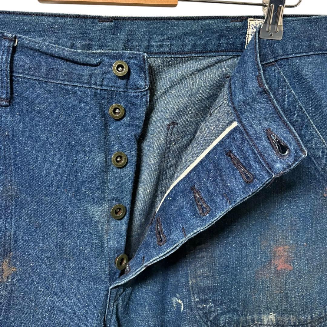 orslow US NAVYユーティリティパンツ デニム ペイントペンキ 一点物