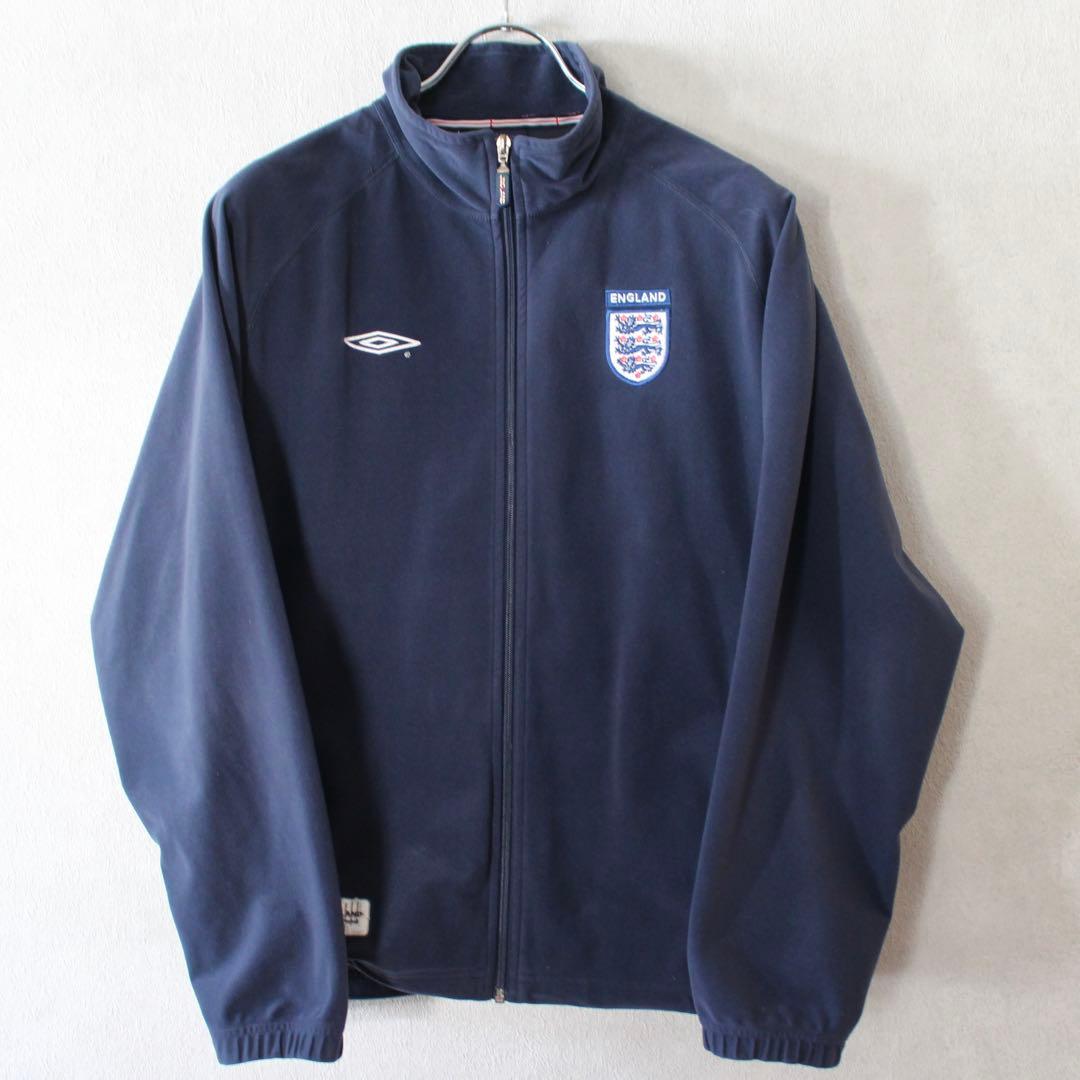 UMBRO アンブロ イングランド代表 トラックジャケット 紺 刺繍ロゴ 00s 00s umbro アンブロ イングランド代表 トラックジャケット ブルゾン