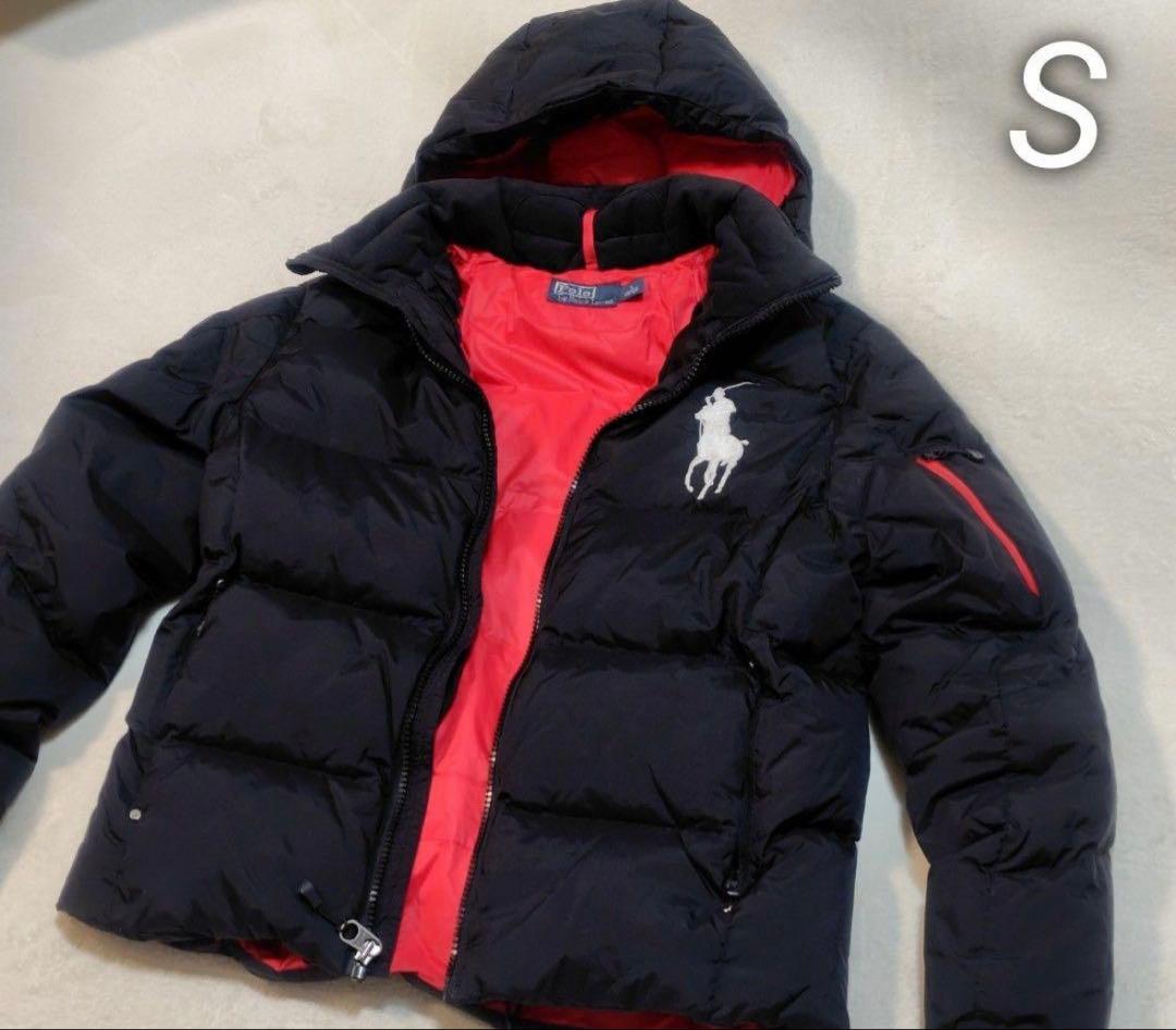 POLO RALPH LAUREN ダウンジャケット S 黒/赤 - メルカリ