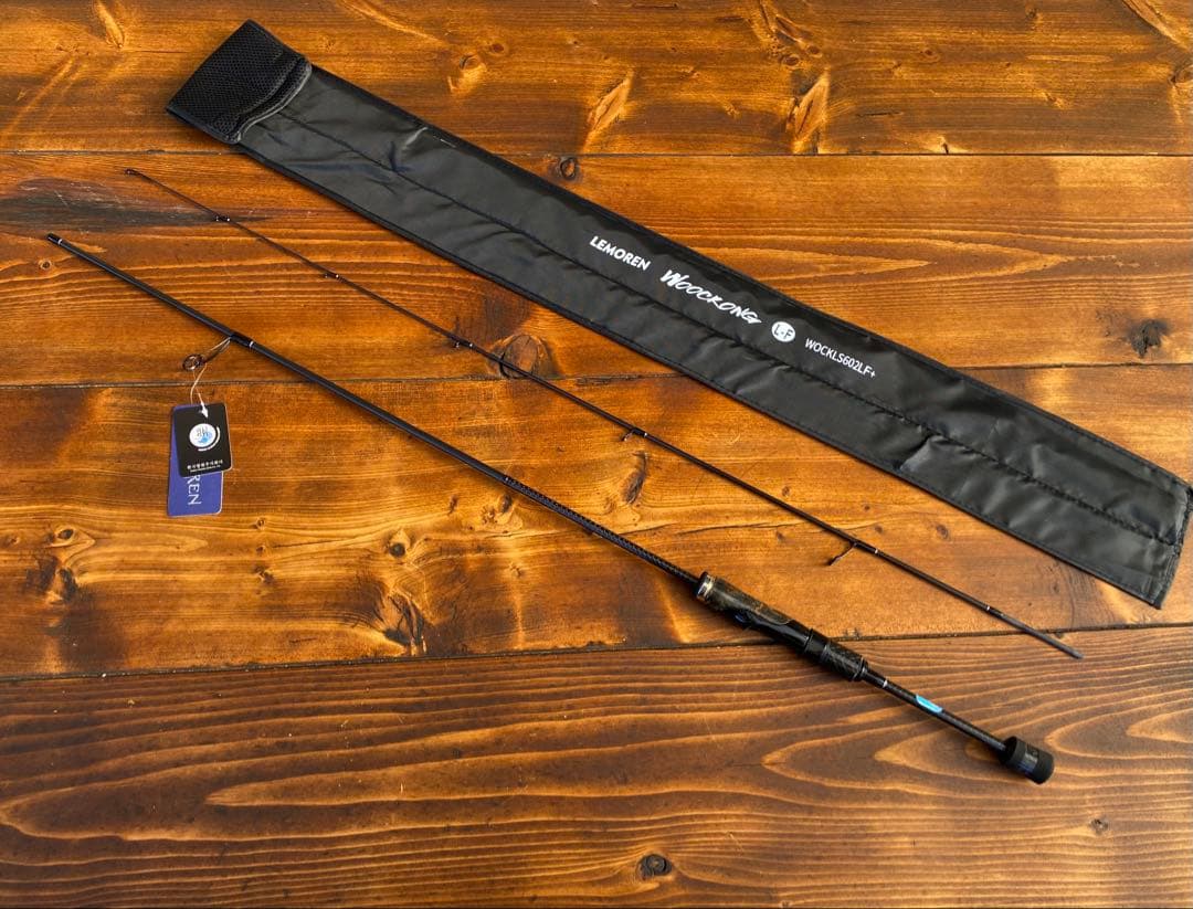 超軽量 カーボンロッド スピニングロッド S602L バスロッド ウッドグリップ