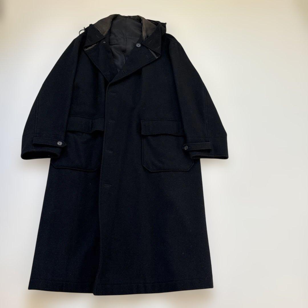 Y's for men ドレスコート 黒 フード付き Y's for men yohji yamamoto フード付きロングコート（MN-C03-1