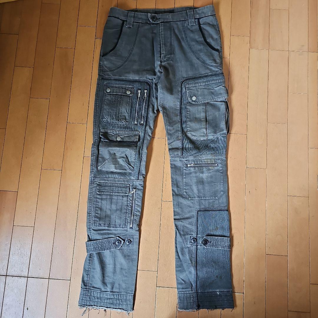 アンダーカバー undercover 22aw 裾zip スラックス グレー2 中古・古着