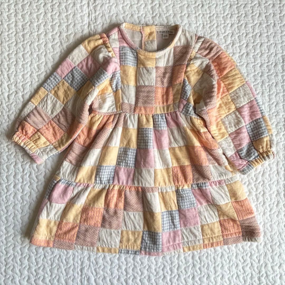 ワンピース Fish&kids/patchwork onepiece FISH&KIDS 〈PATCHWORK DRESS〉 ハンドメイドのパッチワークがとても