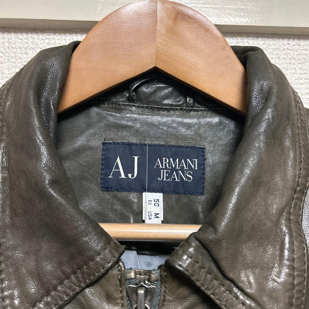 ね*む様 ARMANI JEANS leather jacketの通販はau PAY マーケット