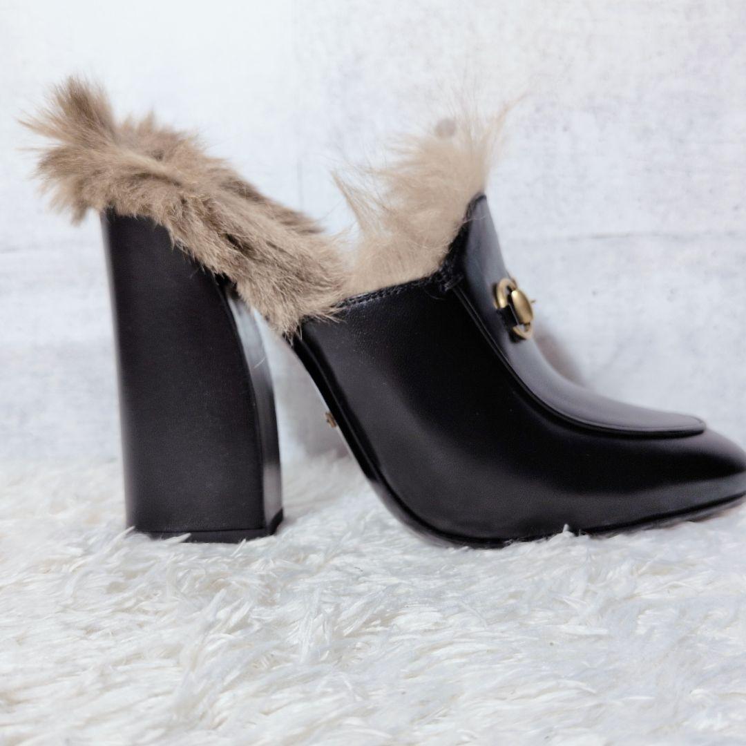 未使用級 箱付き】グッチ プリンスタウン チャンキーヒール ホース