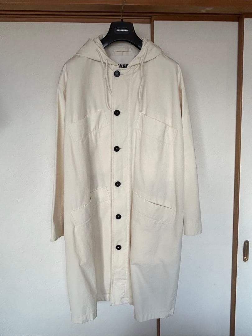 JIL SANDER ジルサンダー フード付きミリタリーモッズコート ロング丈