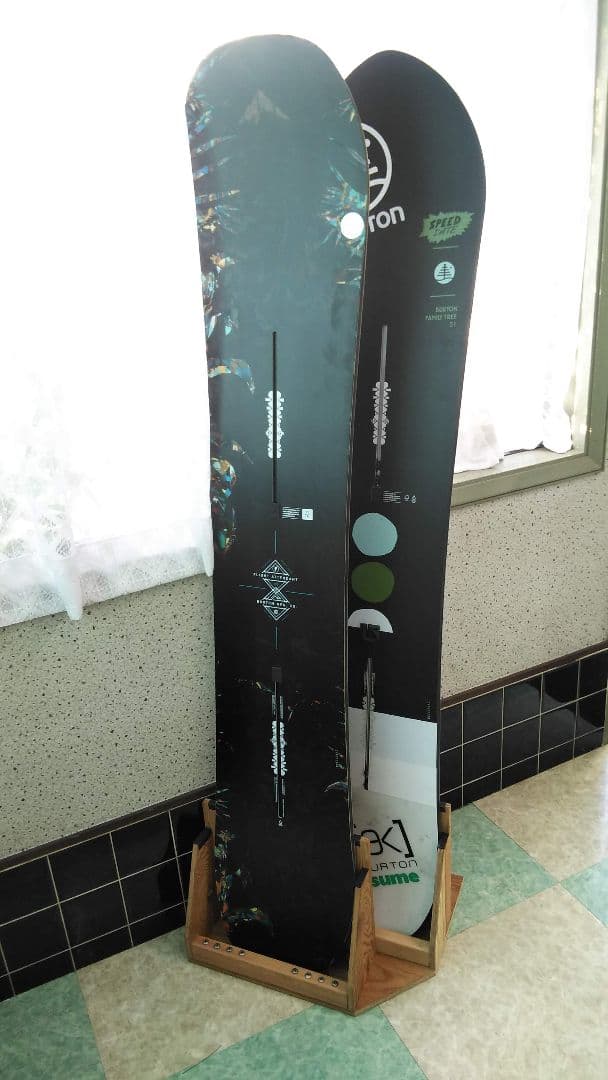 スノーボードスタンドラック カラー クリヤー 2本用 左側用