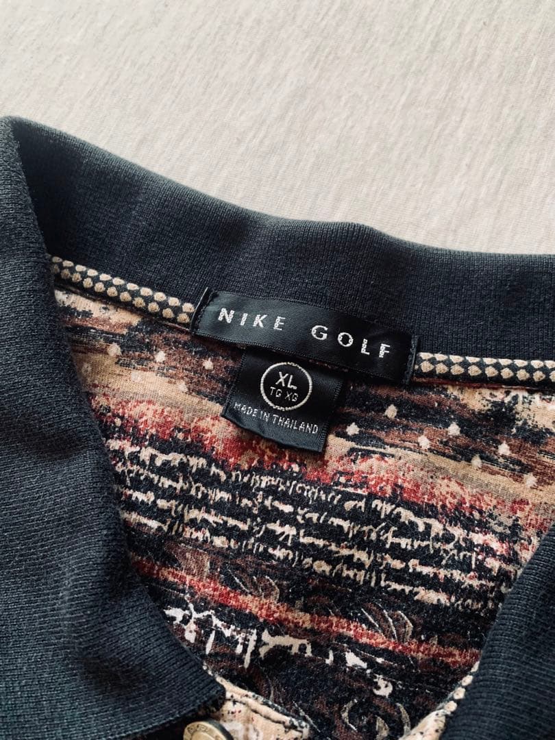 ナイキ NIKE GOLF XL ストライプ柄ポロシャツ
